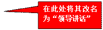 矩形标注: 在此处将其改名为“领导讲话”
